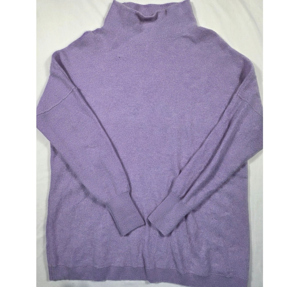 Free People Purple Mock Neck Oversized Knit Sweater Small P S Soft Pullover